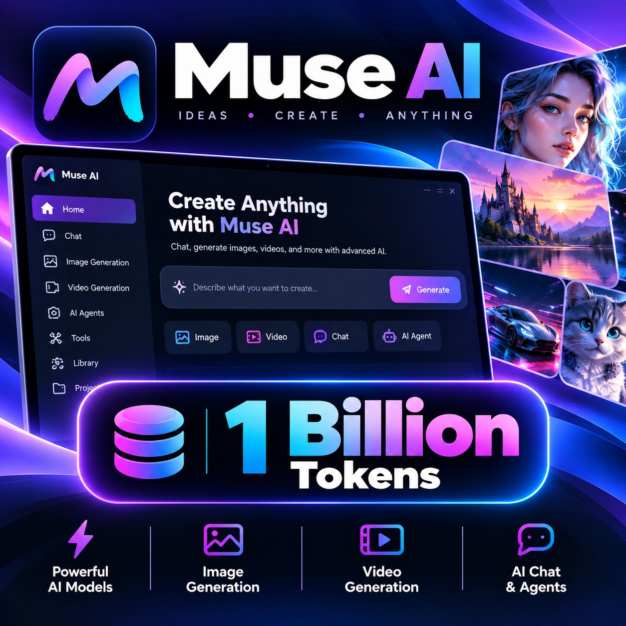 Muse AI Account 1 Billion Tokens